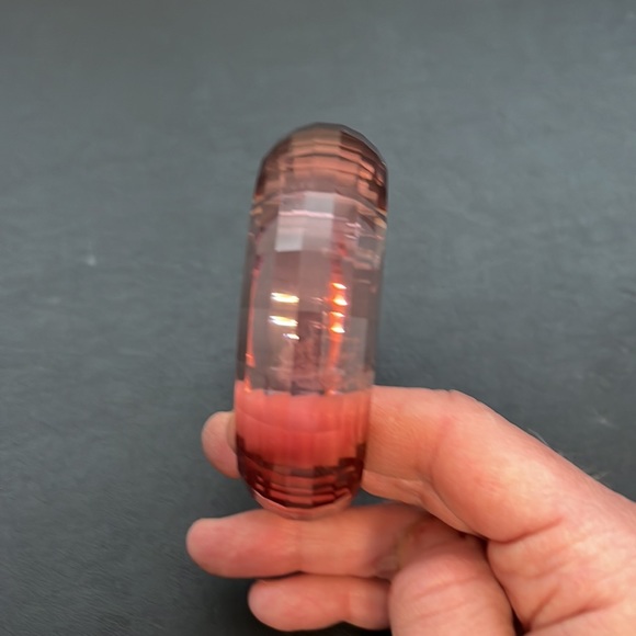 Vintage Lucite Plastic Bangle Bracelet, Multi-Faceted, Pink, Disco, Retro, Boho - Picture 5 of 9